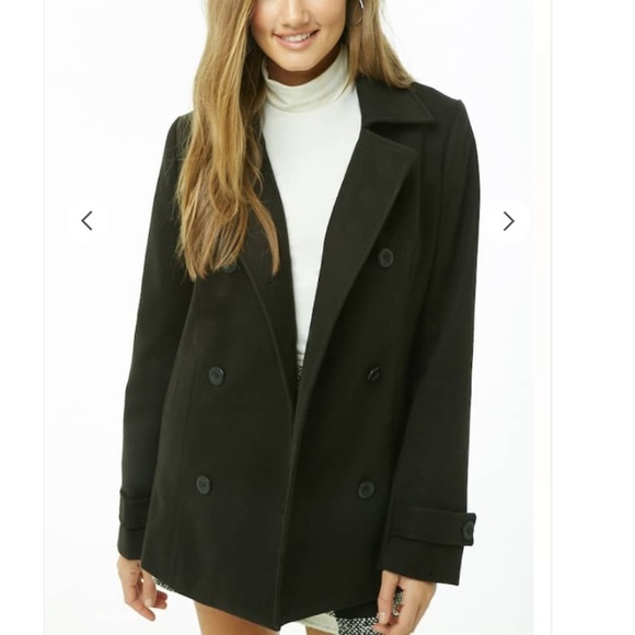 Forever 21 Dark Green Peacoat - Picture 1 of 3